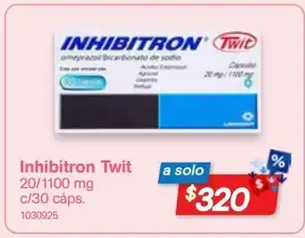 Farmacias Benavides Inhibitron twit 20/1100mg c/30 cáps oferta