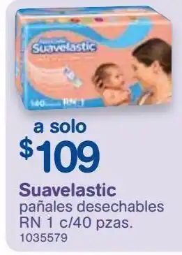 Farmacias Benavides Suavelastic pañales desechables rn 1 c/40 pzas. oferta
