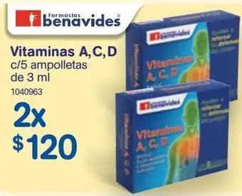 Farmacias Benavides Fabe vitaminas acd 5 x 3 ml amp oferta