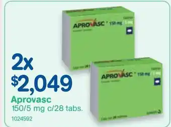 Farmacias Benavides Aprovasc 150/5mg c/28 tabs oferta