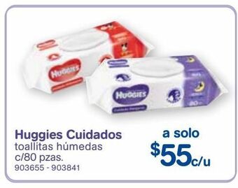 Farmacias Benavides Huggies cuidados toallitas húmedas c/80 pzas. oferta