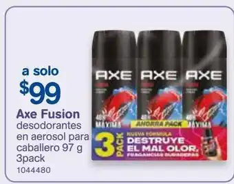 Farmacias Benavides Axe fusion desodorantes en aerosol para caballero 97 g 3pack oferta