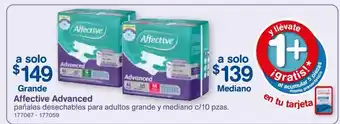 Farmacias Benavides Affective advanced pañales desechables para adultos grande y mediano c/10 pzas. oferta
