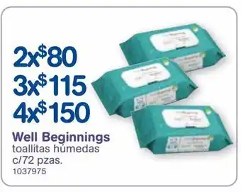 Farmacias Benavides Well beginnings toallas humedas c/72 oferta