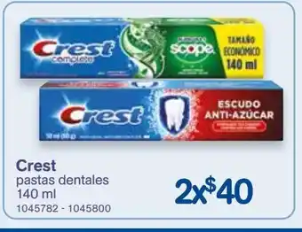 Crest pastas dentales 140 ml