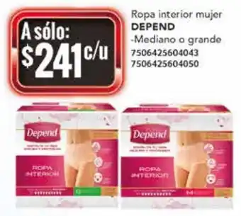 City Club Depend Ropa Interior Mujer Mediano o Grande oferta