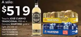 Jose Cuervo Tradicional Tequila 950ml +Martens Gold o Light 24/330ml