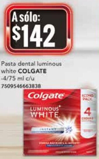 Colgate Pasta Dental Luminous White 4/75ml