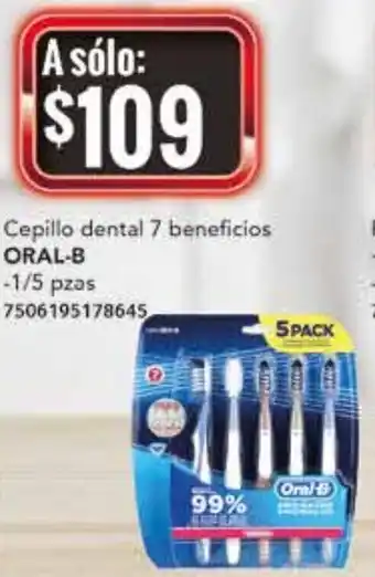 City Club Oral-B Cepillo Dental 7 Beneficios 1/5 pzas oferta
