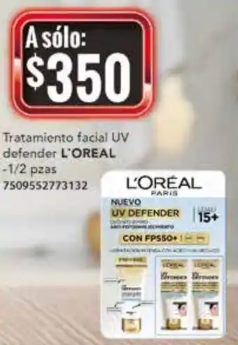 L'Oreal Tratamiento Facial UV Defender 1/2 pzas