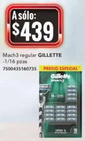 Gillette Mach3 Regular 1/16 pzas