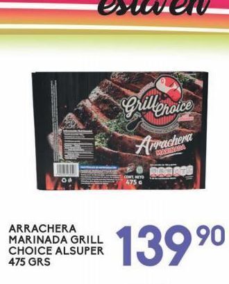 Alsuper Arrachera marinada grill choice alsuper 475 grs oferta
