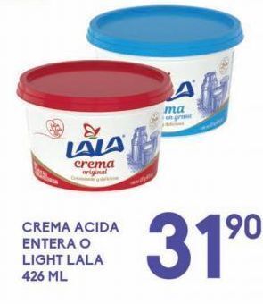 Alsuper Crema acida entera o light lala 426 ml oferta