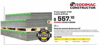 Panel cemento 1/2" bunkermax