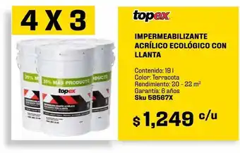 Sodimac Homecenter Impermeabilizante base llanta, aislante termico, fibratado, siliconizado, secado rapido, 19 litros , rojo oferta