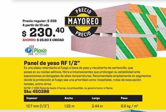 Sodimac Homecenter Panel d yeso rf 1/2" 1.22x2.44m oferta