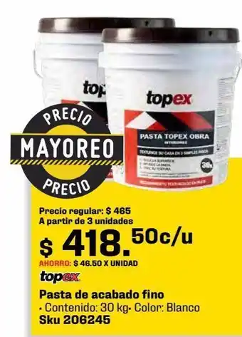 Sodimac Homecenter Pasta de acabado fino blanco 30 k oferta