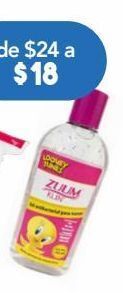 Zuum gel antibact looney tunes c/125ml