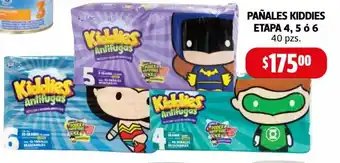 Farmacias Guadalajara Pañales Kiddies Etapa 4, 5 o 6 40 pzs oferta