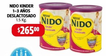 Farmacias Guadalajara Nido Kinder 1-3 Años Deslactosado 1.5kg oferta