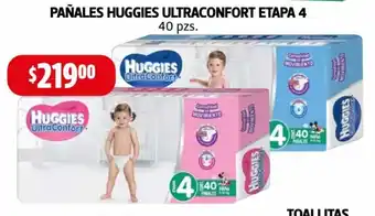 Farmacias Guadalajara Pañales Huggies Ultraconfort Etapa 4 40pzs oferta