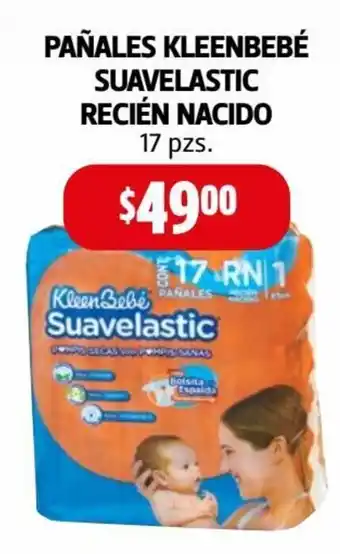 Farmacias Guadalajara Pañales Kleenbebe Suavelastic Recien Nacido 17 pzs oferta