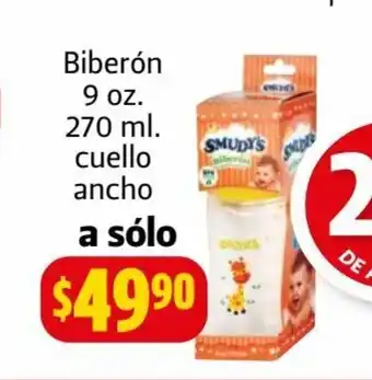 Farmacias Guadalajara Articulos Para Bebe Smudy's Biberon 9 oz 270 ml cuello ancho oferta
