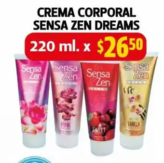 Farmacias Guadalajara Crema Corporal Sensa Zen Dreams 220 ml oferta