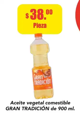 Aceite vegetal comestible GRAN TRADICION de 900 ml