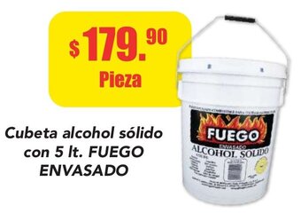 Cubeta alcohol solido con 5 lt. FUEGO ENVASADO