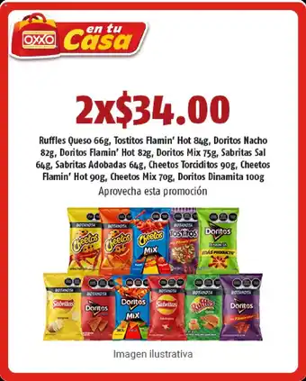 Ruffles Queso, Tostotos Flamin Hot, Doritos Nacho, Doritos Flamin Hot, Doritos Mix, Sabritas Sal, Sabritas Adobadas, Cheetos