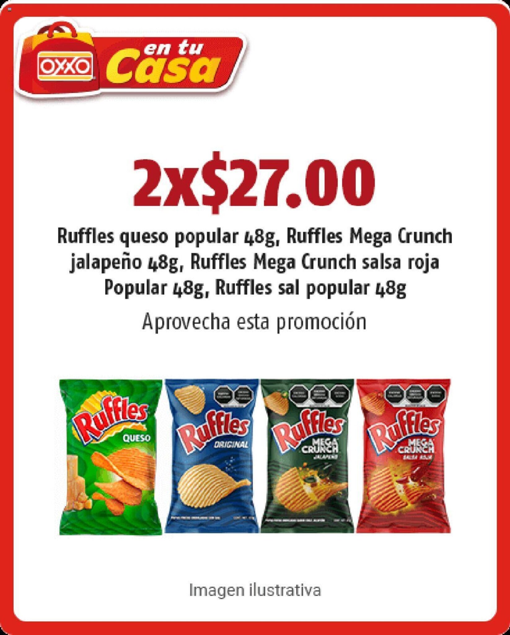 Ruffles Queso Popular, Ruffles Mega Crunch Jalapeño, Ruffles Mega