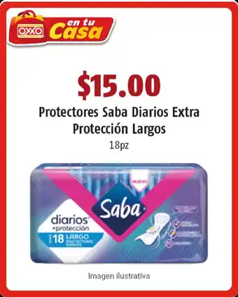 OXXO Protectores Saba Diarios Extra Proteccion Largos 18 pz oferta