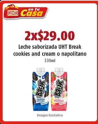 Leche Saborizada UHT Break Cookies and Cream o Napolitano 330 ml