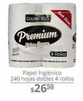 La Comer Papel higiénico 240 hojas dobles 4 rollos oferta