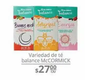 Variedad de té balance mccormick