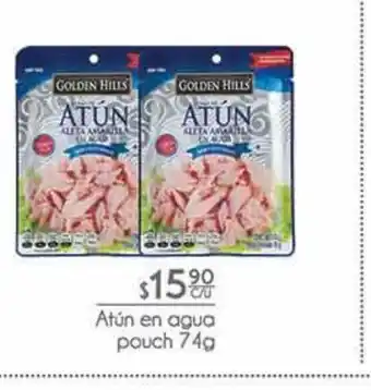 Atún en agua golden hills pouch 74g