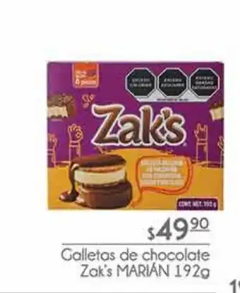 Galletas de chocolate zak's marián 192g