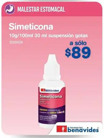 Farmacias Benavides Simeticona 10g/100ml 30 ml suspensión gotas oferta