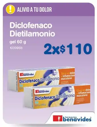 Farmacias Benavides Diclofenaco dietilamonio gel 60 g x 2un oferta
