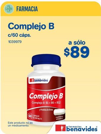Farmacias Benavides Complejo b c/60 cáps. oferta