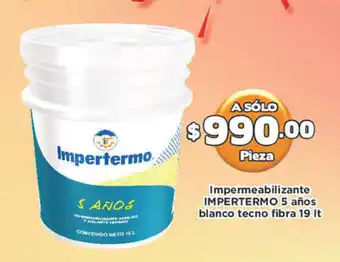 Super Aki Impermeabilizante Impertermo5 Años Blanco Tecno Fibra 19lt oferta