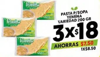 Merco Pasta p/Sopa Yemima Variedad 3 x 200g oferta