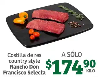 Soriana Híper Costilla de Res Country Style Rancho Don Francisco Selecta oferta