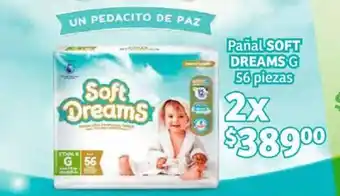 Pañal Soft Dreams G 2 x 56 pzas.