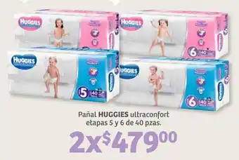 Soriana Híper Pañal Huggies Ultraconfort Etapas 5 y 6, 2 x 40 pzas. oferta