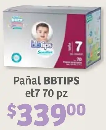 Soriana Híper Pañal Bbtips et7 70 pzas oferta