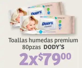 Soriana Híper Toallas Húmedas Premium Dody's 2 x 80 pzas oferta