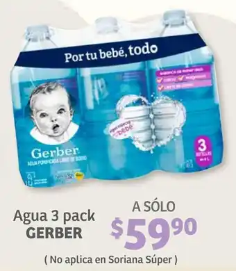 Soriana Híper Gerber Agua 3 pack oferta