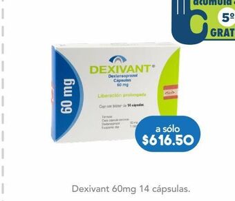 Farmacia San Pablo Dexivant cap 60mg caj c/14 oferta